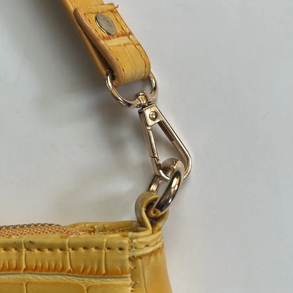 Bebe women’s small yellow faux croc  shoulder bag - Picture 5 of 12